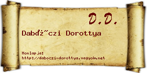 Dabóczi Dorottya névjegykártya